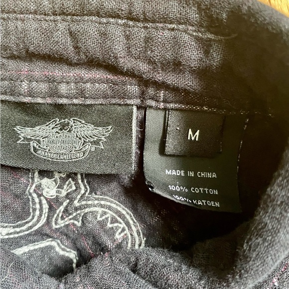 DEEP GREY PLAID HARLEY DAVIDSON COLLAR BUTTON UP WITH LONG SLEEVES - Picture 6 of 9